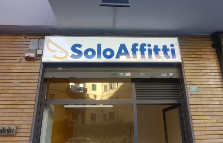 insegna agenzia immobiliare solo affitti insegna a cassonetto luminosa a led